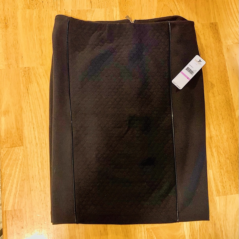 Laundry black multi-texture pencil skirt